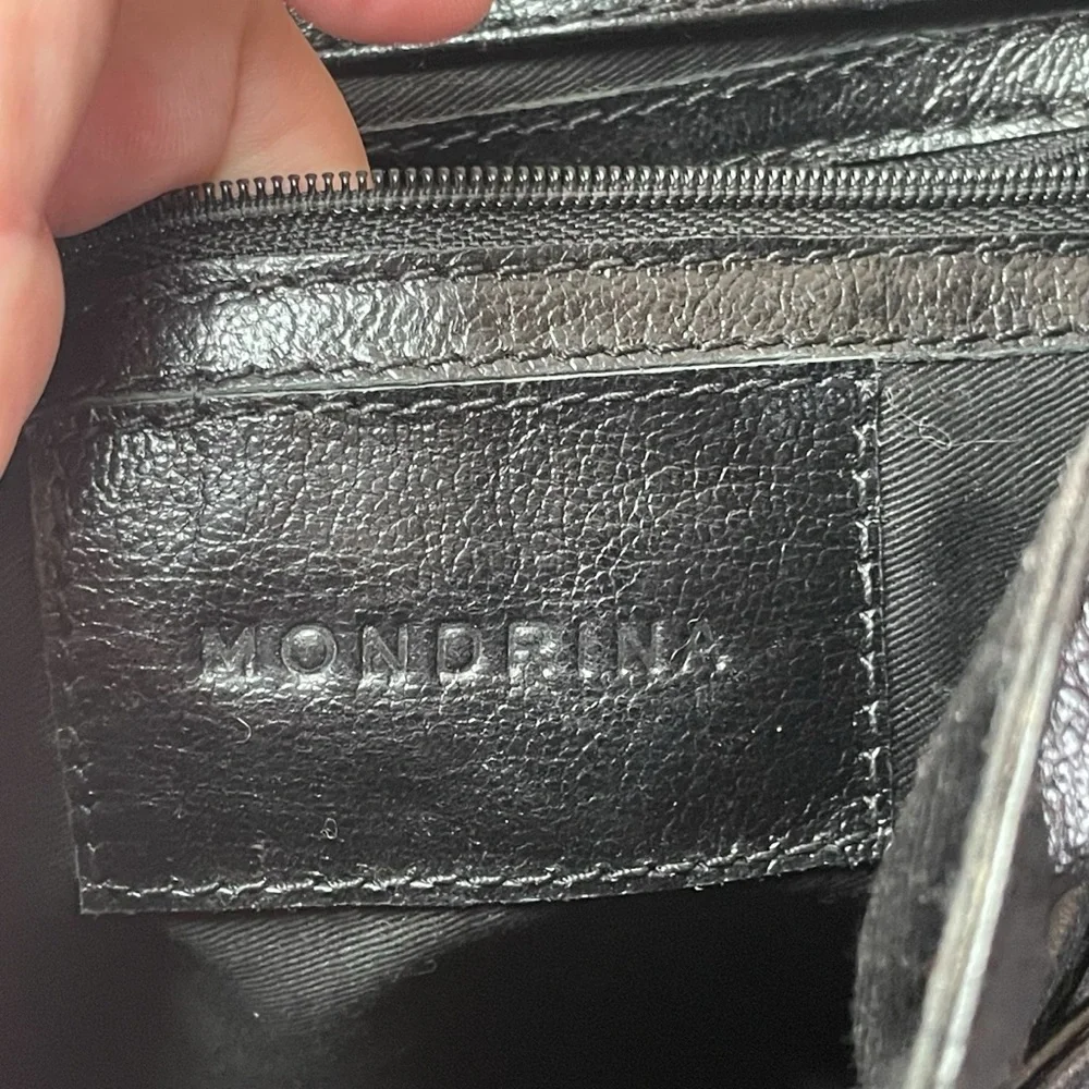 Black Leather Brown‎ White Cowhide Boho Purse Mondrina Handbag Western Cowgirl